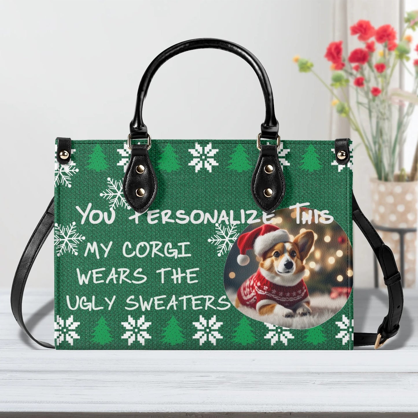 Ugly Holiday Sweater Purse (My Corgi Wears)