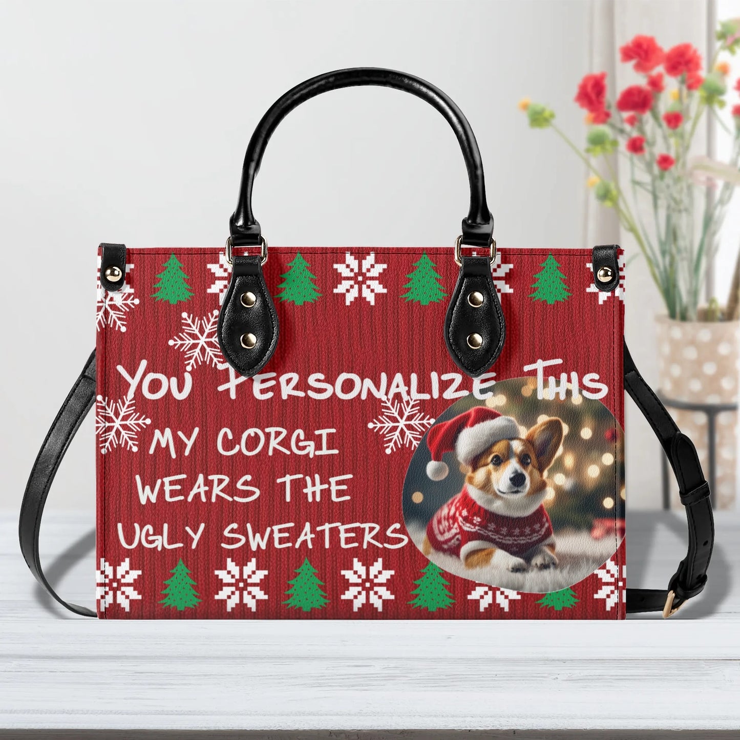 Ugly Holiday Sweater Purse (My Corgi Wears)