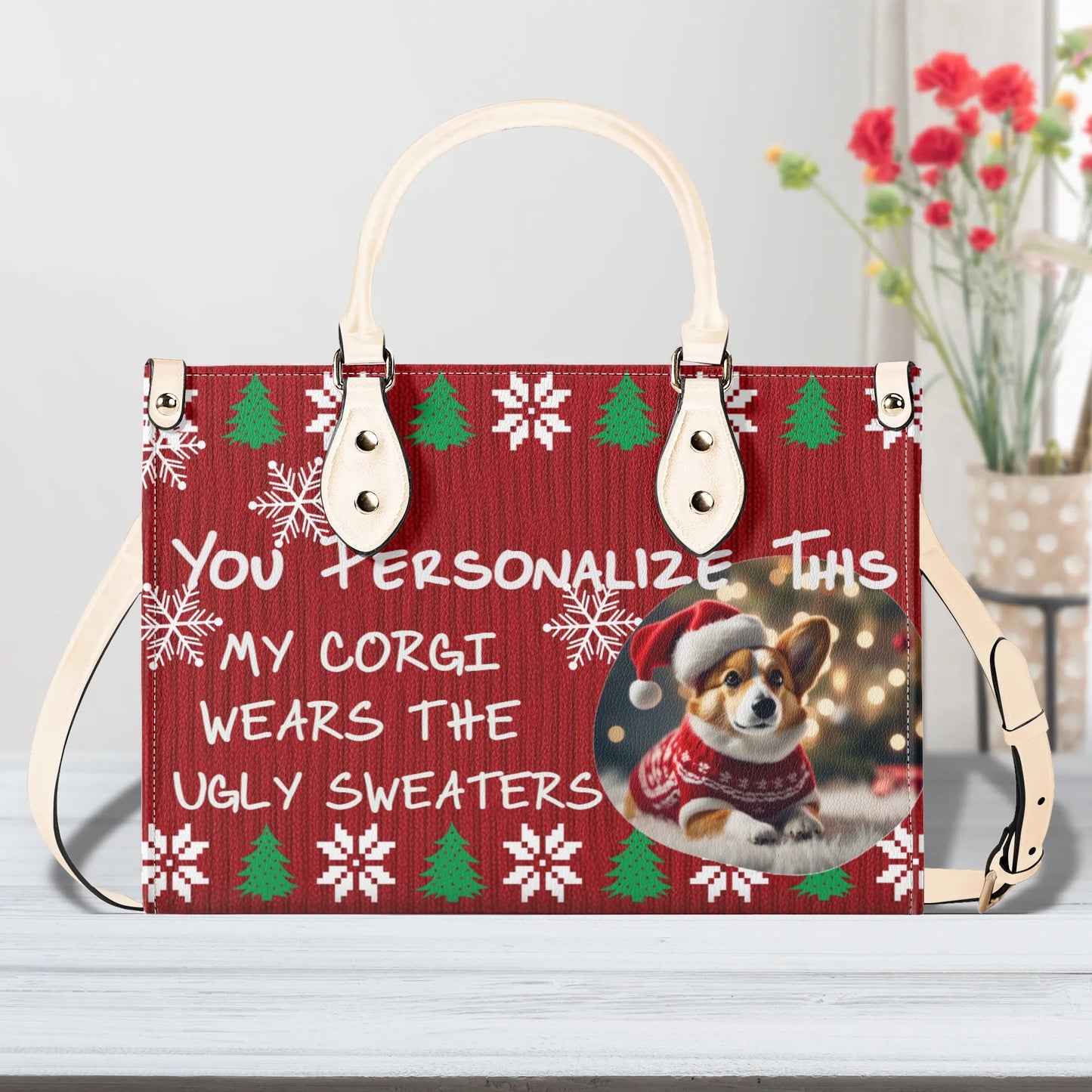 Ugly Holiday Sweater Purse (My Corgi Wears)