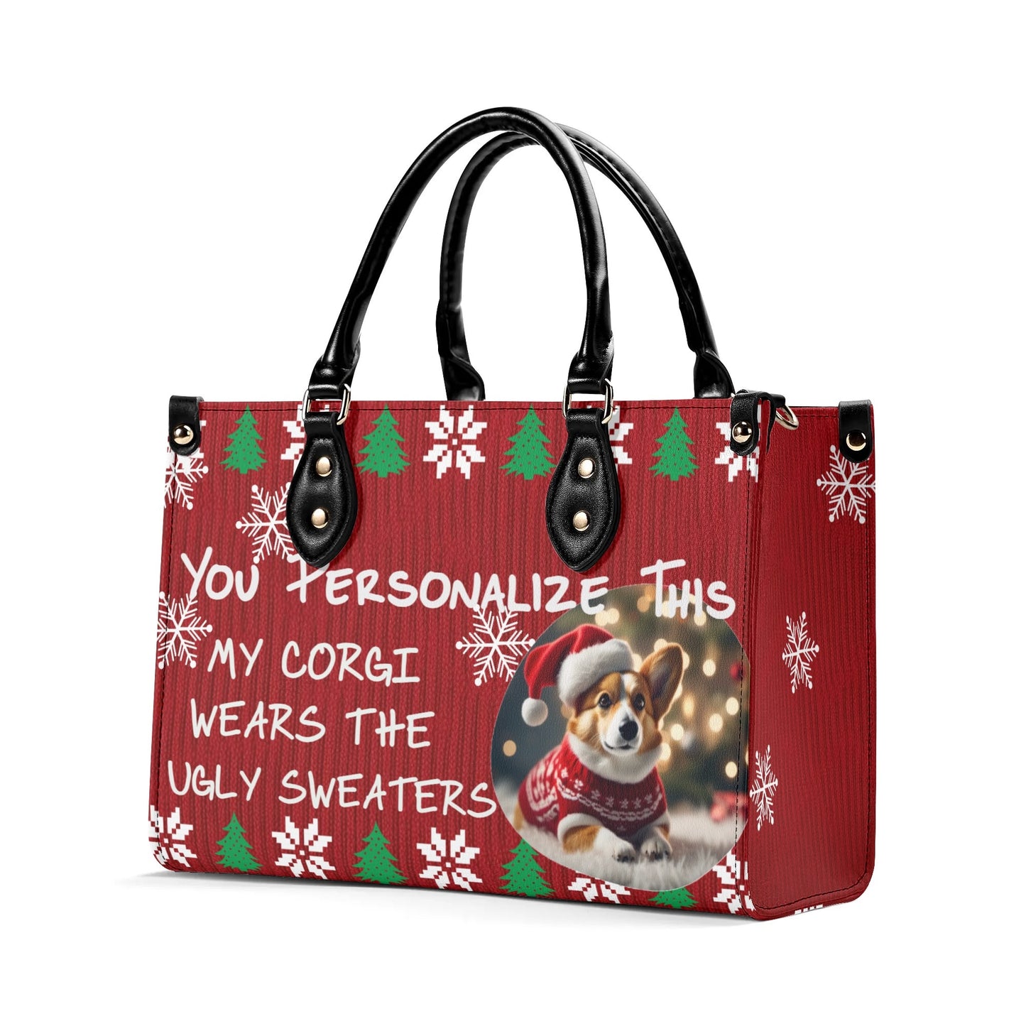 Ugly Holiday Sweater Purse (My Corgi Wears)