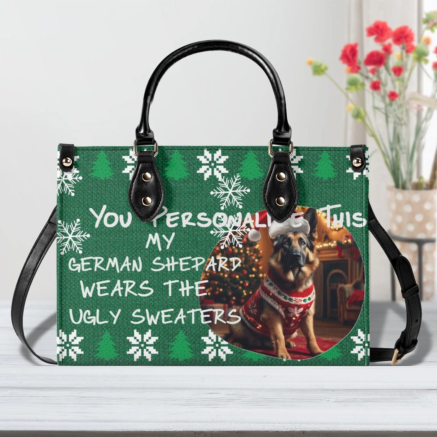 Ugly Holiday Sweater Purse (My German Shepard Wears)