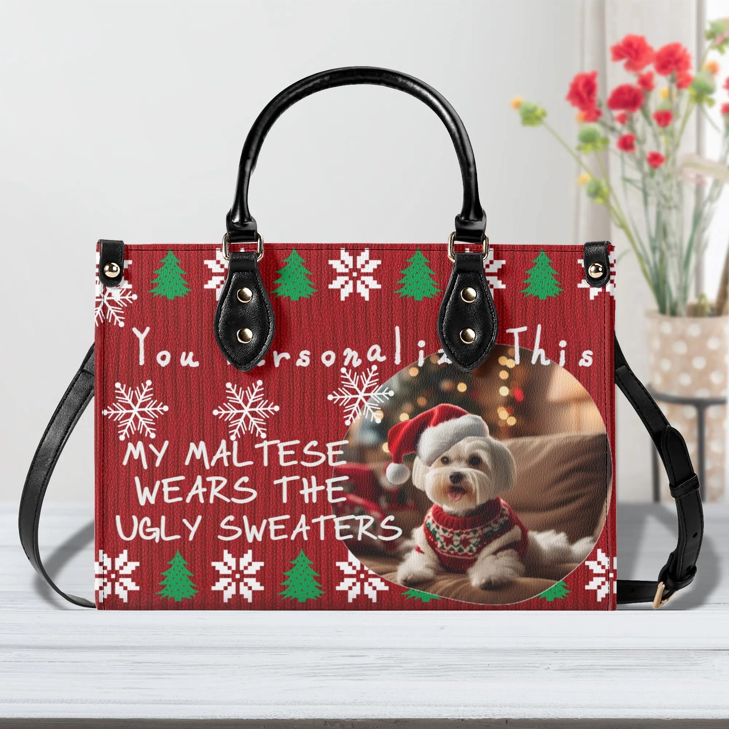 Ugly Holiday Sweater Purse (My Maltese Wears)