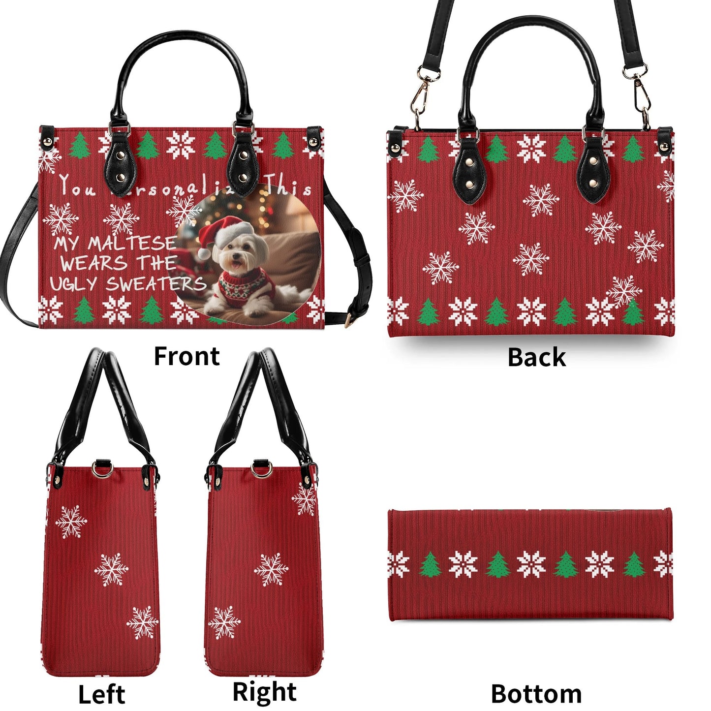 Ugly Holiday Sweater Purse (My Maltese Wears)