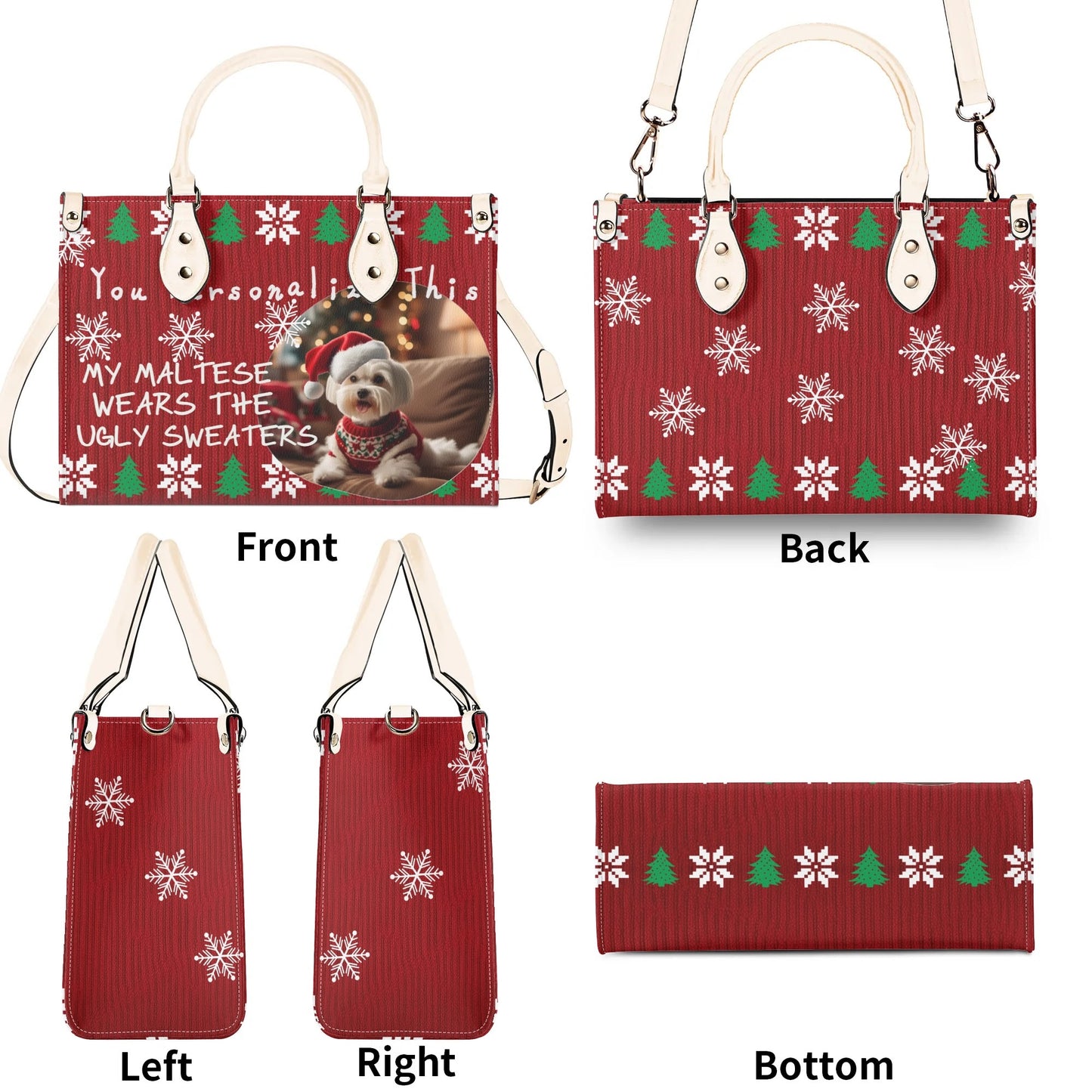 Ugly Holiday Sweater Purse (My Maltese Wears)