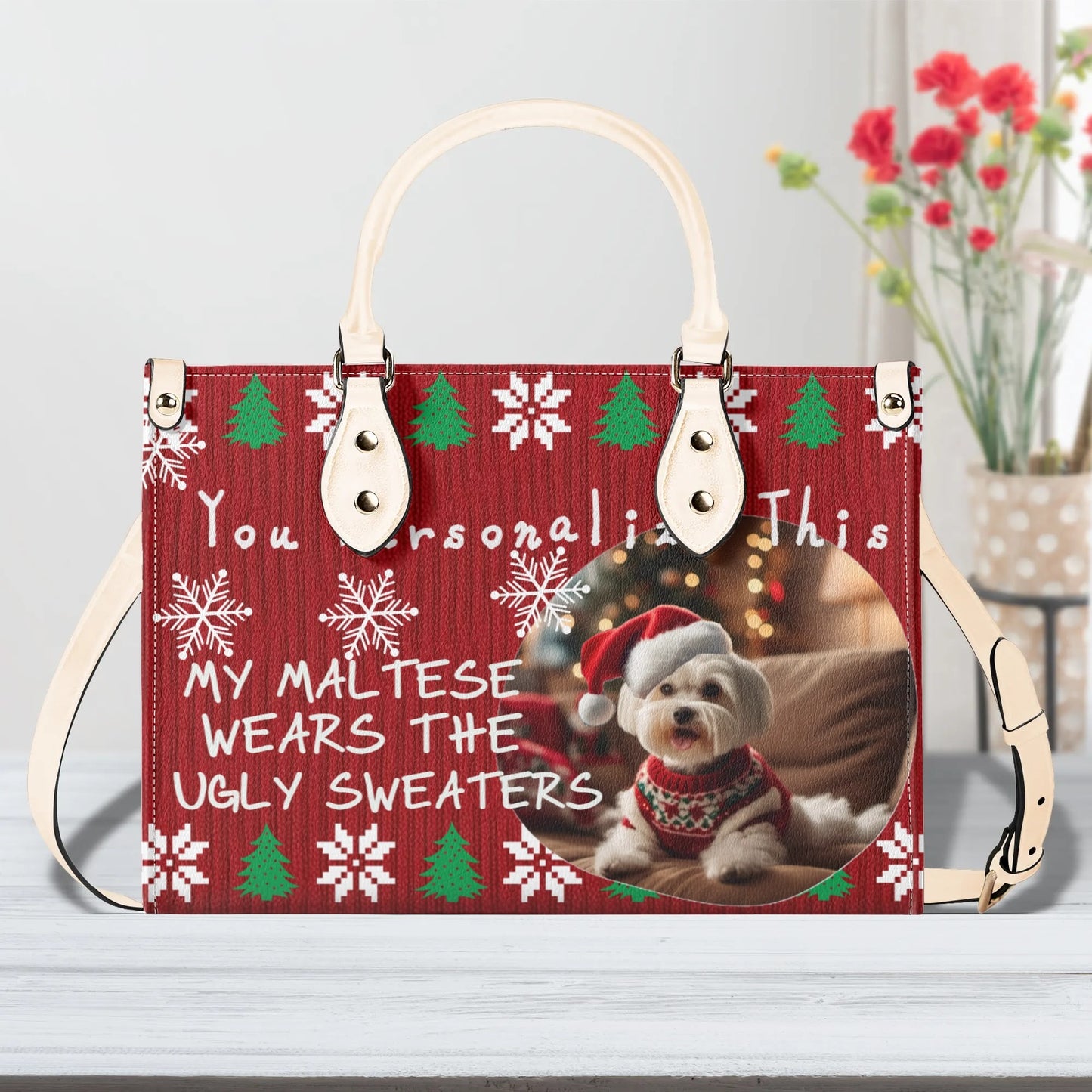 Ugly Holiday Sweater Purse (My Maltese Wears)