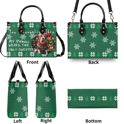 Ugly Holiday Sweater Purse (My Pitbull Wears)