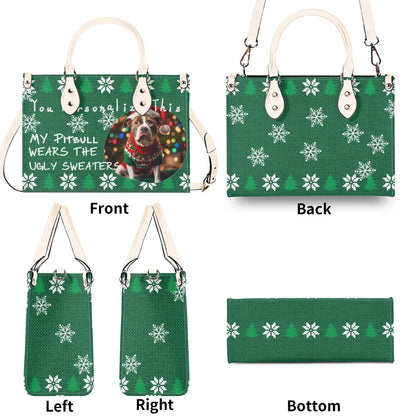 Ugly Holiday Sweater Purse (My Pitbull Wears)