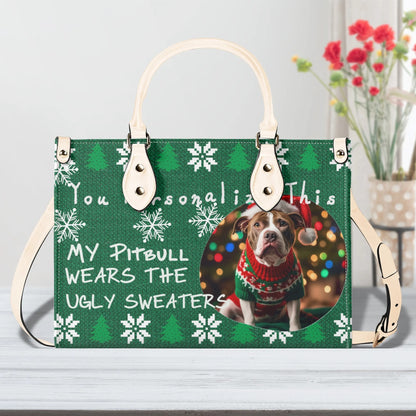 Ugly Holiday Sweater Purse (My Pitbull Wears)