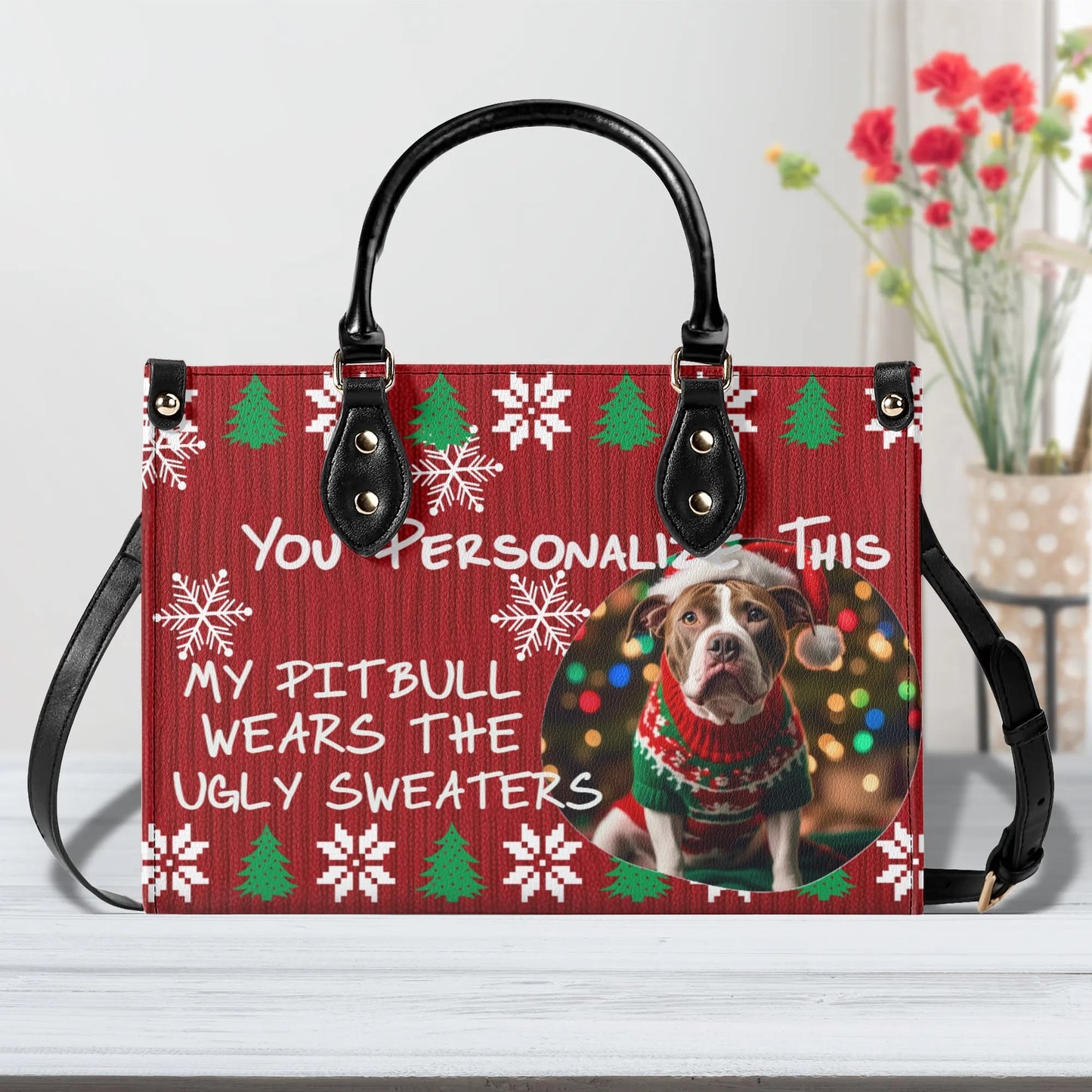 Ugly Holiday Sweater Purse (My Pitbull Wears)