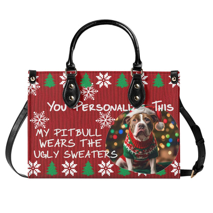 Ugly Holiday Sweater Purse (My Pitbull Wears)