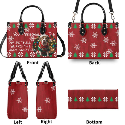 Ugly Holiday Sweater Purse (My Pitbull Wears)