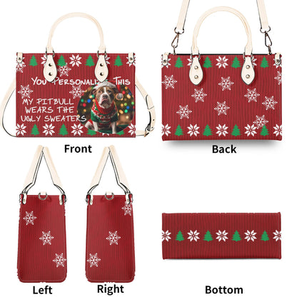 Ugly Holiday Sweater Purse (My Pitbull Wears)