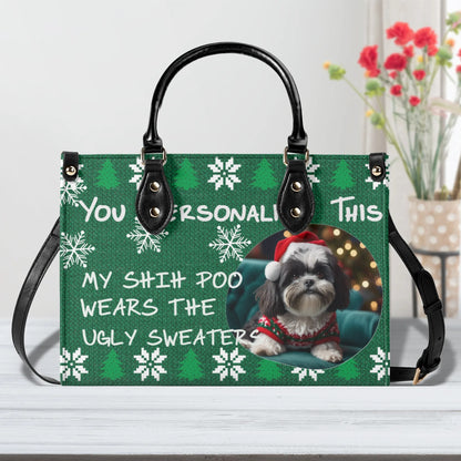 Ugly Holiday Sweater Purse (My Shih Poo Wears)