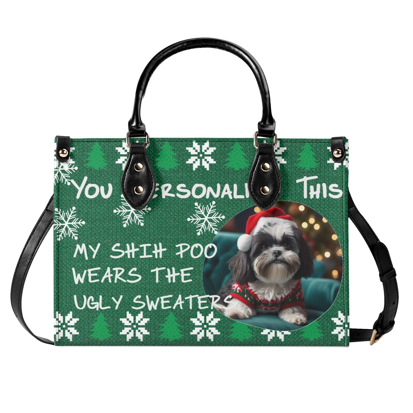 Ugly Holiday Sweater Purse (My Shih Poo Wears)