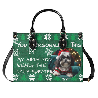 Ugly Holiday Sweater Purse (My Shih Poo Wears)