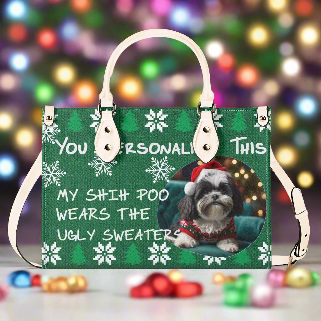 Ugly Holiday Sweater Purse (My Shih Poo Wears)