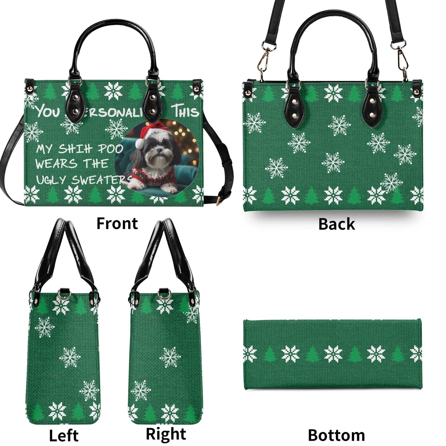 Ugly Holiday Sweater Purse (My Shih Poo Wears)