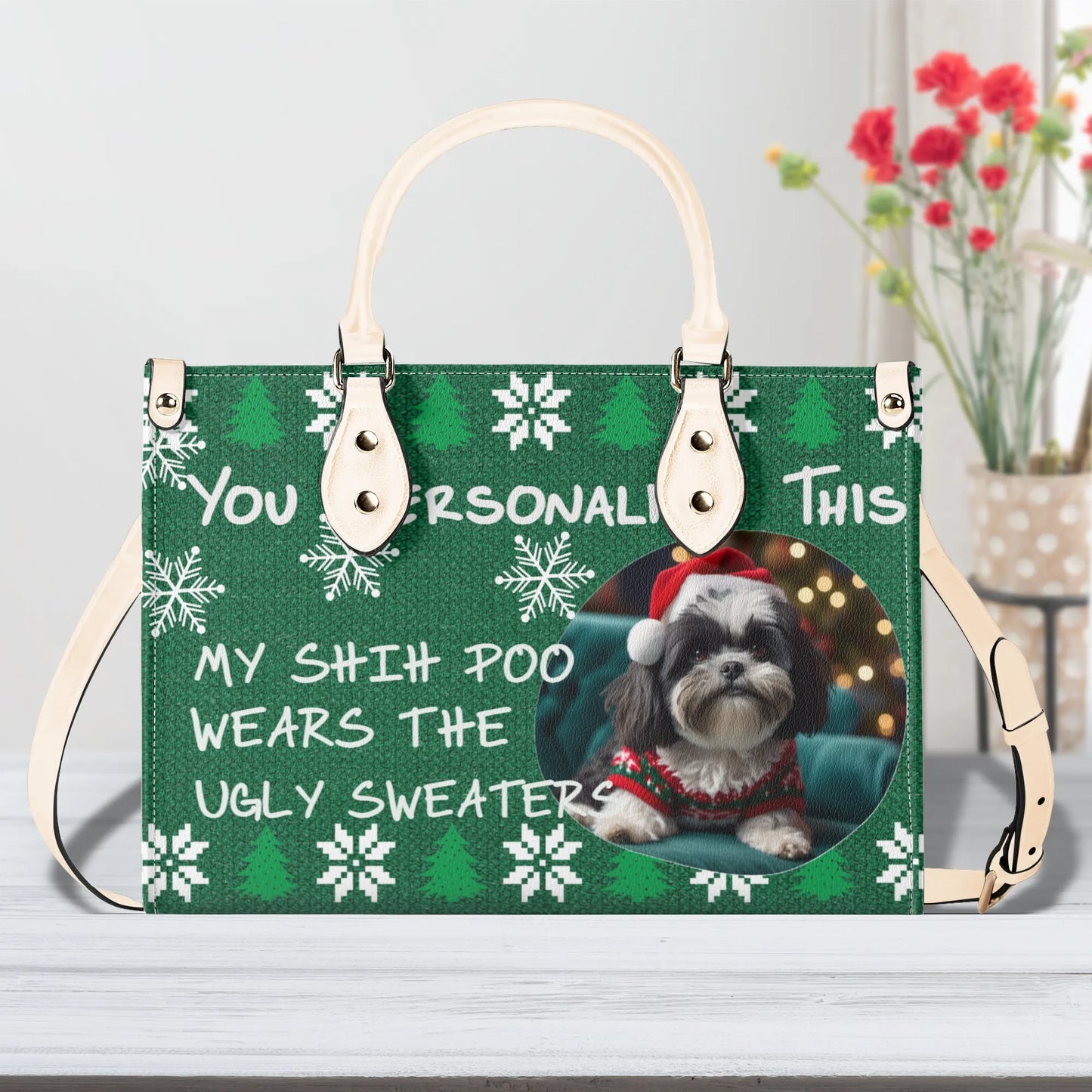 Ugly Holiday Sweater Purse (My Shih Poo Wears)