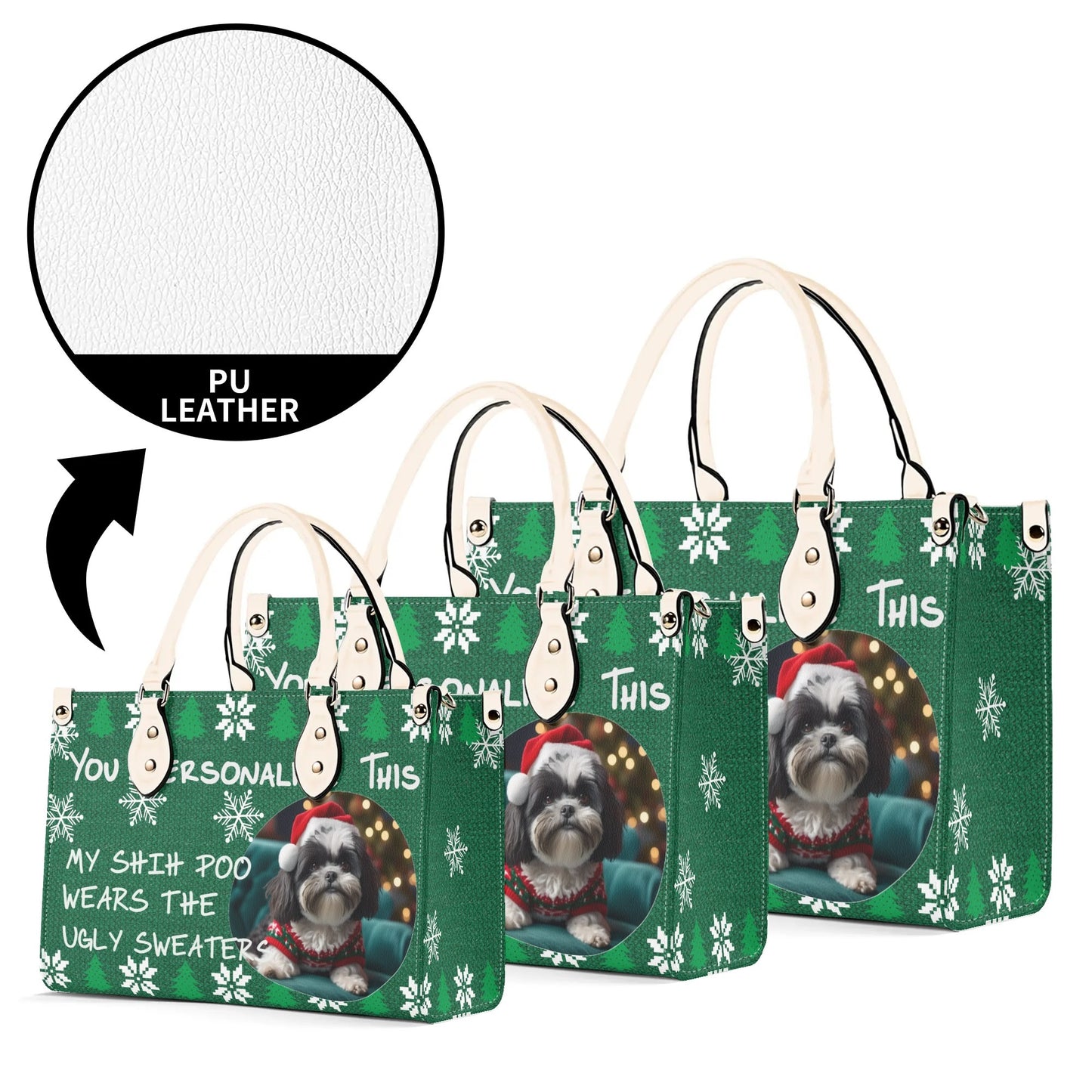 Ugly Holiday Sweater Purse (My Shih Poo Wears)