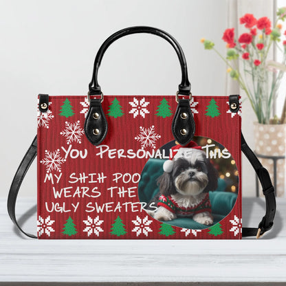 Ugly Holiday Sweater Purse (My Shih Poo Wears)