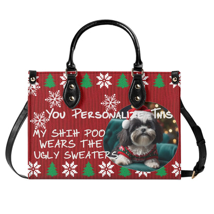 Ugly Holiday Sweater Purse (My Shih Poo Wears)