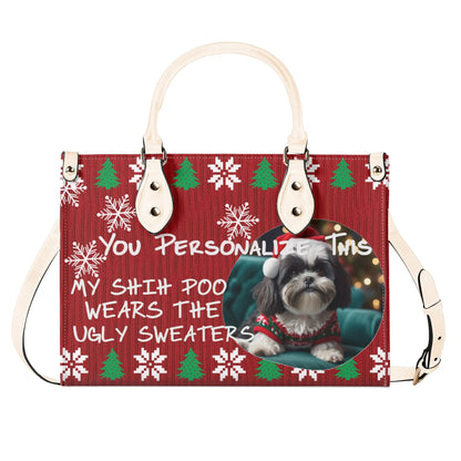 Ugly Holiday Sweater Purse (My Shih Poo Wears)