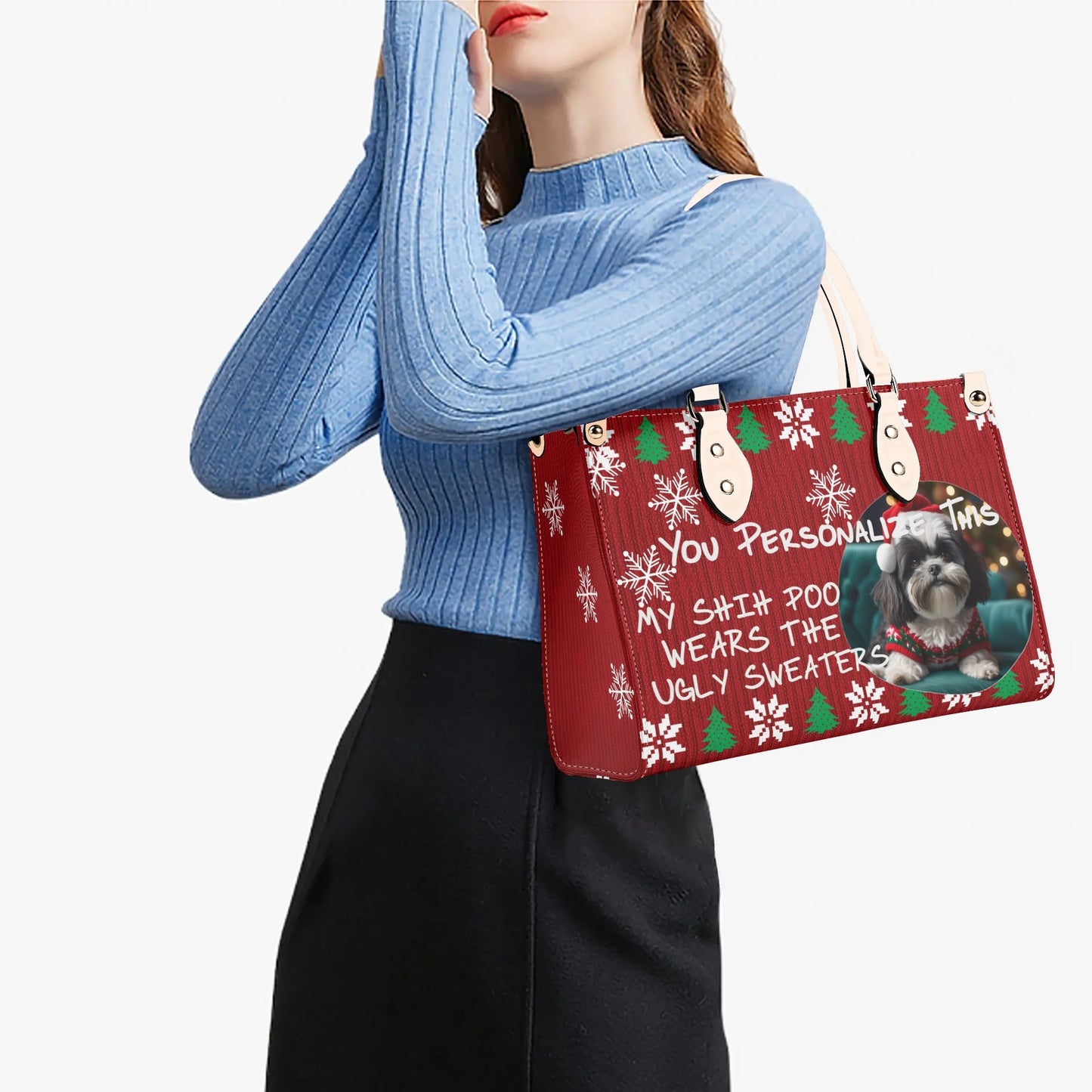 Ugly Holiday Sweater Purse (My Shih Poo Wears)