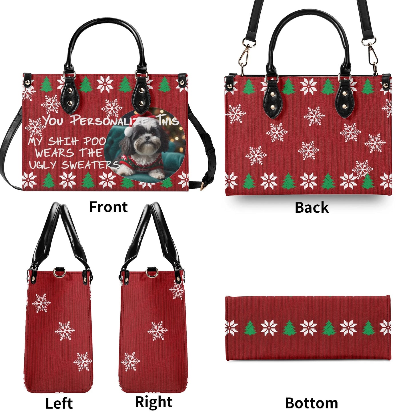 Ugly Holiday Sweater Purse (My Shih Poo Wears)