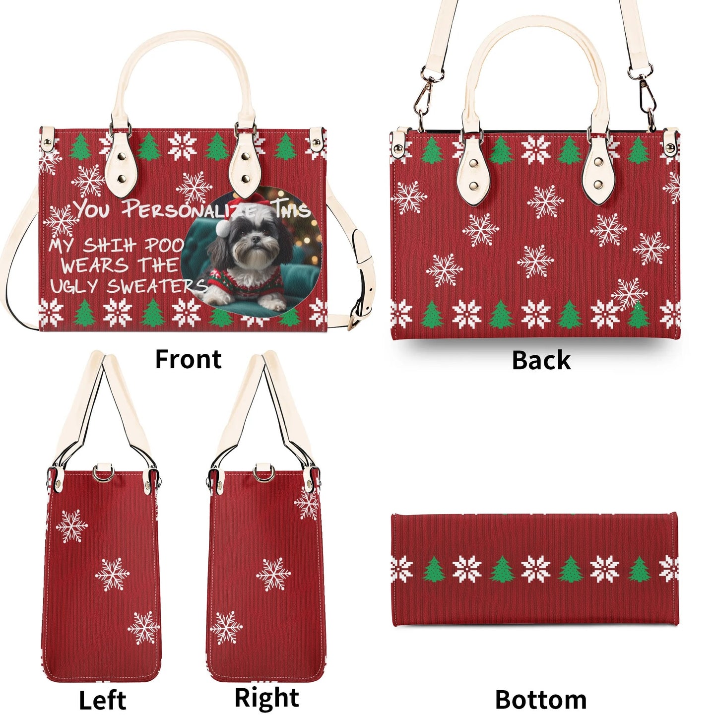 Ugly Holiday Sweater Purse (My Shih Poo Wears)