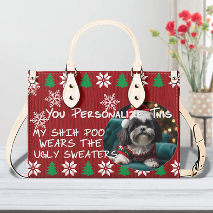 Ugly Holiday Sweater Purse (My Shih Poo Wears)