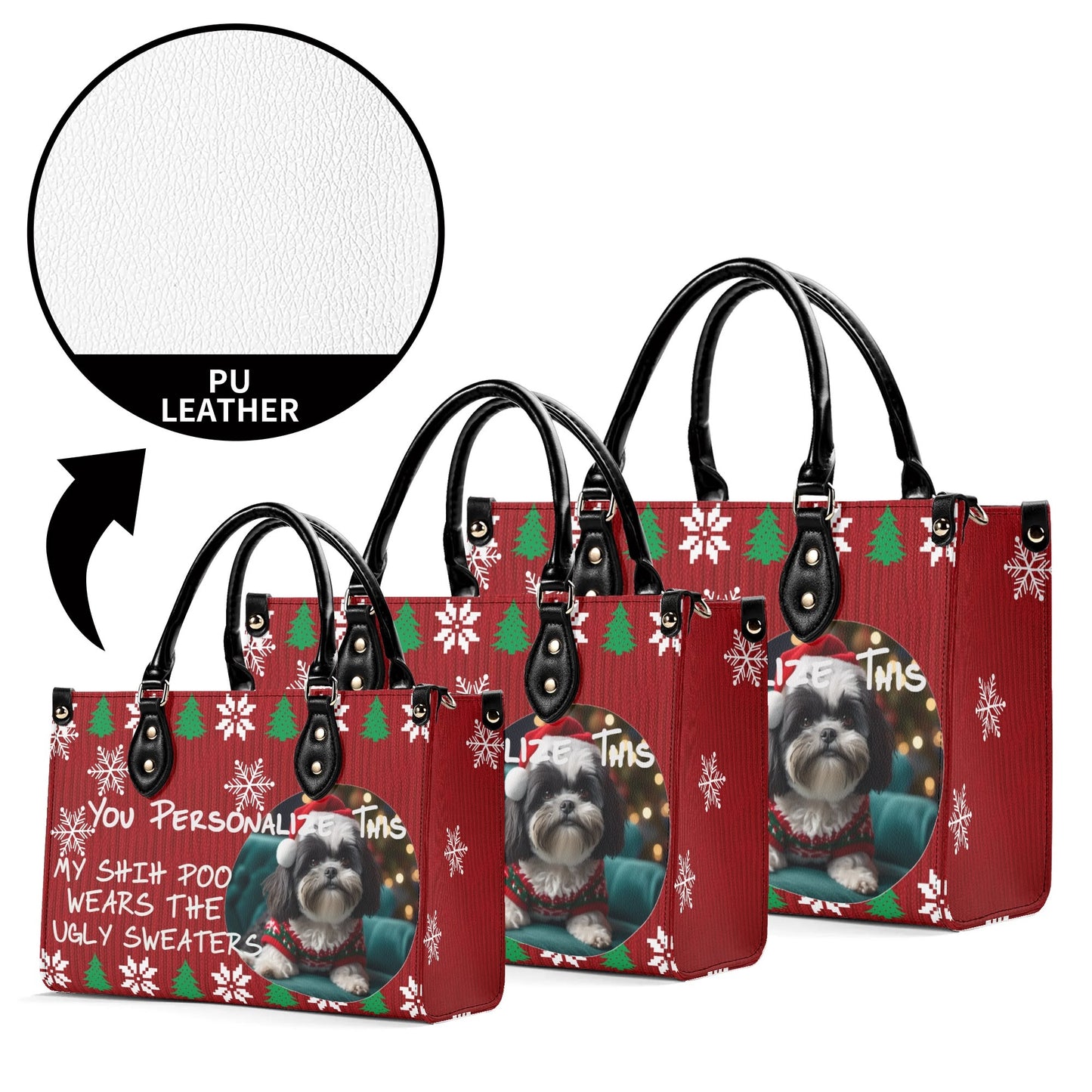 Ugly Holiday Sweater Purse (My Shih Poo Wears)