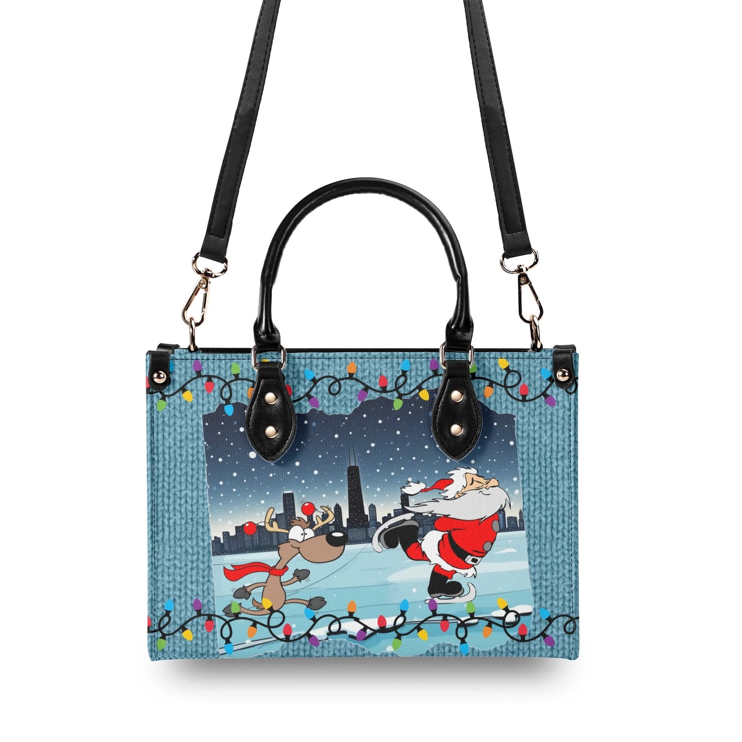 Ugly Holiday Sweater Purse (Santa pirouettes)