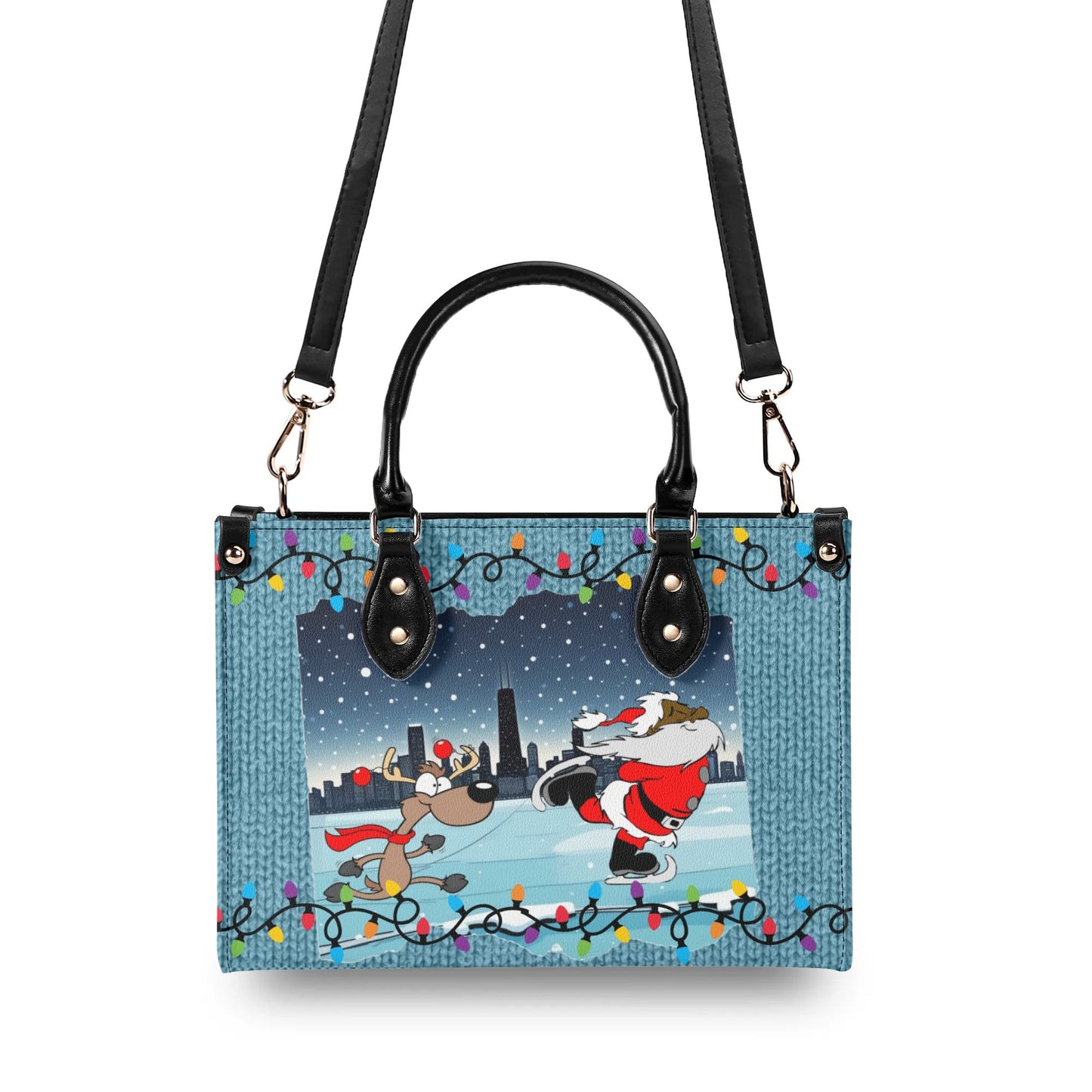 Ugly Holiday Sweater Purse (Santa pirouettes)