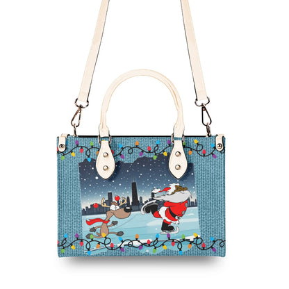 Ugly Holiday Sweater Purse (Santa pirouettes)